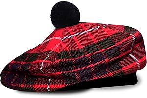 UMAM Scottish Traditional Tam o' Shatner Acrylic Wool Tammy Hat Flat Bonnet Kilt Many Tartans