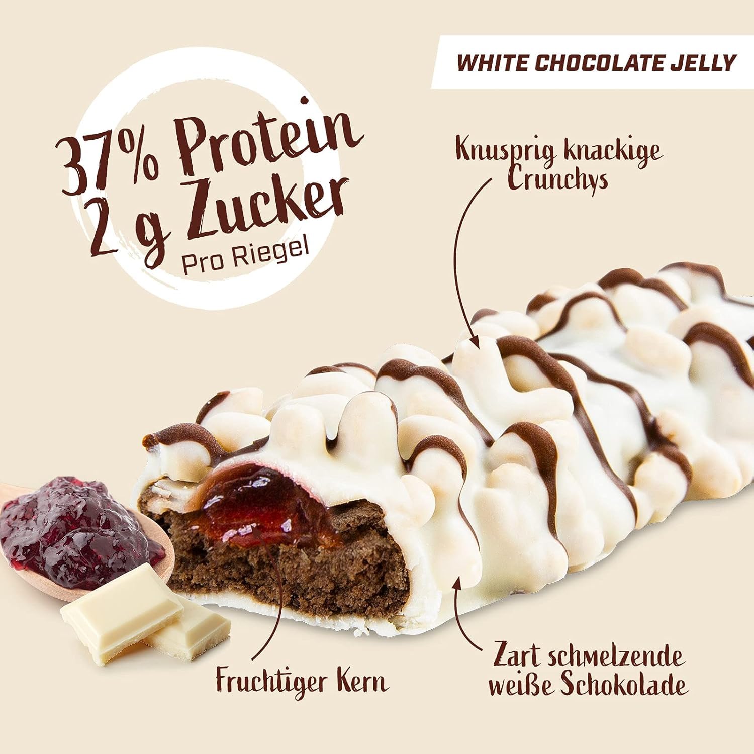 Energybody® Superbar High Protein Riegel Mix Box 12x50g / Eiweißriegel zuckerarm/Protein Bar nur 2g Zucker pro Proteinriegel/Eiweissriegel Low Carb 4 Sorten als High Protein Snacks 6