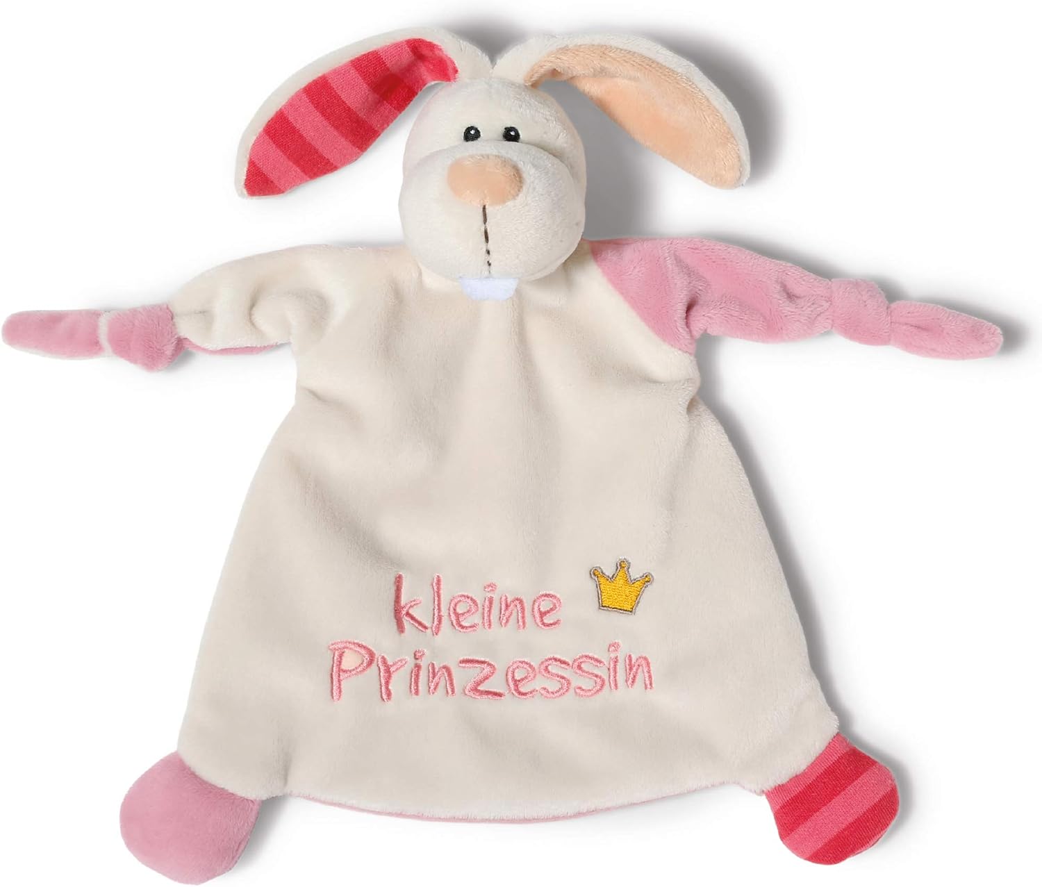 NICI Schmusetuch Hase ‚Kleine Prinzessin´ 25x25 cm – Hase Schnuffeltuch ab 0+ Monaten – Hase Kuscheltuch für Babys & Kleinkinder – Baby Kuscheltier / Schnuffeltuch – Schmusetuch für Mädchen – 40042