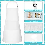 Bouiexye Kids Apron and Chef Hat Set Adjustable with 2 Pockets White view 3
