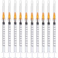 25Pack 1ml/cc Disposable Sterile Syringes with 25Ga, Plastic Measurement Syringe Luer Lock, Single Individually Packaged