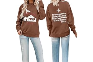 Uscharm Christmas Sweatshirts for Women 2023 Funny Xmas North Pole Letter Graphic Pullover Tops Casual Long Sleeve Shirts