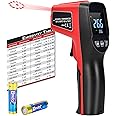 Non-Contact Infrared Thermometer -58°F ~788°F (-50~420℃) with Large Color LCD Backlight Display & Laser Positioning & Adjustable Emissivity & Max Min for Cooking, Oven, Griddle, Engine, HVAC