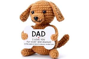 WILBREA Funny Dog Dad Gifts from Daughter Son, New Bonus Step Dad Daddy Father in Law Gifts Ideas, Birthday Presents Christmas Stocking Stuffers Ornament, Small Cool things Cute Stuff I Love You Daddy Puppy