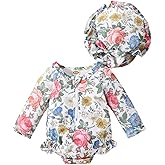 Aimaopao Baby Girls Swimsuit Long Sleeve Zipper Bathing Suit One Piece Swimwear with Hat