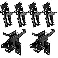 WINSOON Stainless Steel Self Closing Gate Hinge and Latch Hardware Kit, Heavy Duty Adjustable Tension Gate Hinges 4-Pack & 2-Automatic Latch, Gate Hardware Kit for Wood/Vinyl Fence Gate