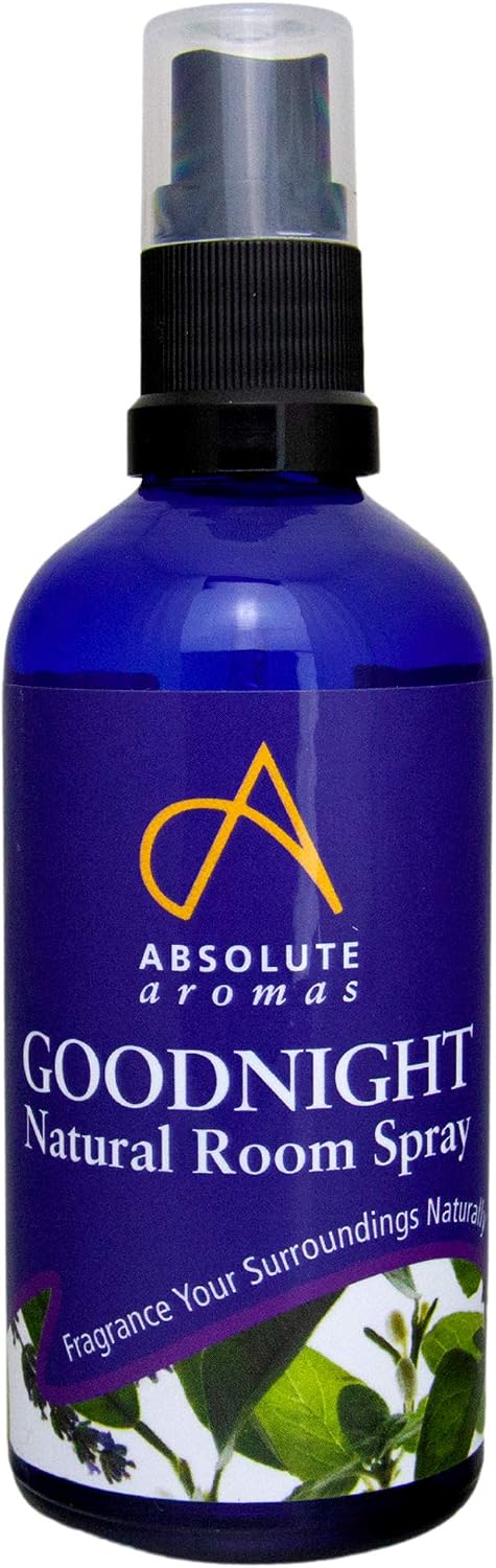 Absolute Aromas Goodnight Room Spray 100ml - Natural mist spray with Lavender, Vetiver, Chamomile, Geranium and Bergamot Essential Oils