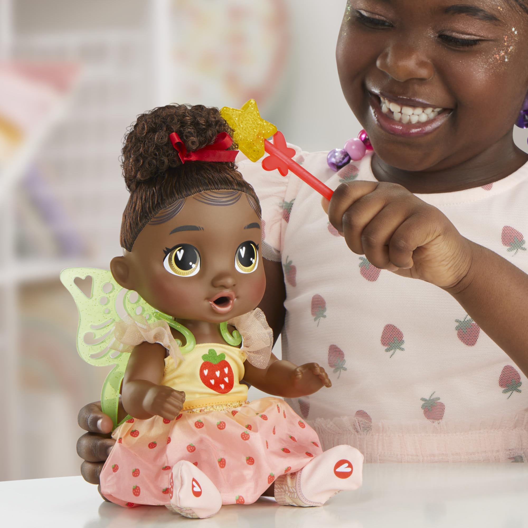 Baby Alive Fairy Fashions Berry Boo Doll with Clothes Accessories, Black Hair, 11 Inches, Kids Toys, Ages 3+ (Amazon Exclusive)