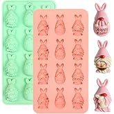 Rabbit Chocolate Molds, 2 Pack Easter Silicone Mold 24 Cavity | Mini Bunny Rabbit Mold for Candy, Gummy, Cookies, Ice Cubes, Cupcake Toppers, Cake Decoration,Birthday Party