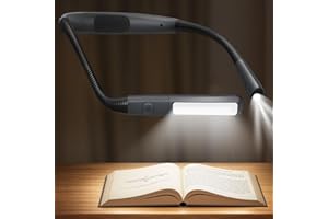 Glocusent Rechargeable Neck Light, 100Hrs Long Lasting Neck Reading Light, 5 Colors & Stepless Dimming Reading Light - Perfect Book Lights for Reading at Night, Knitting, Book Lovers Gifts