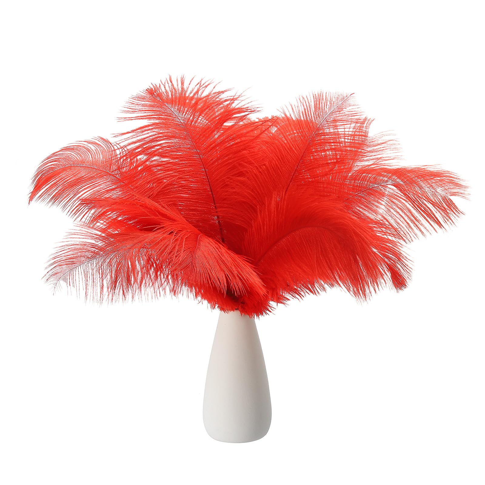 PATIKIL 8-10 Inch(20-25cm) Ostrich Feathers, 30 Pack Artificial Ostrich Feathers Bulk for Wedding Party Centerpieces Decorations Crafts Red (6inch Width)