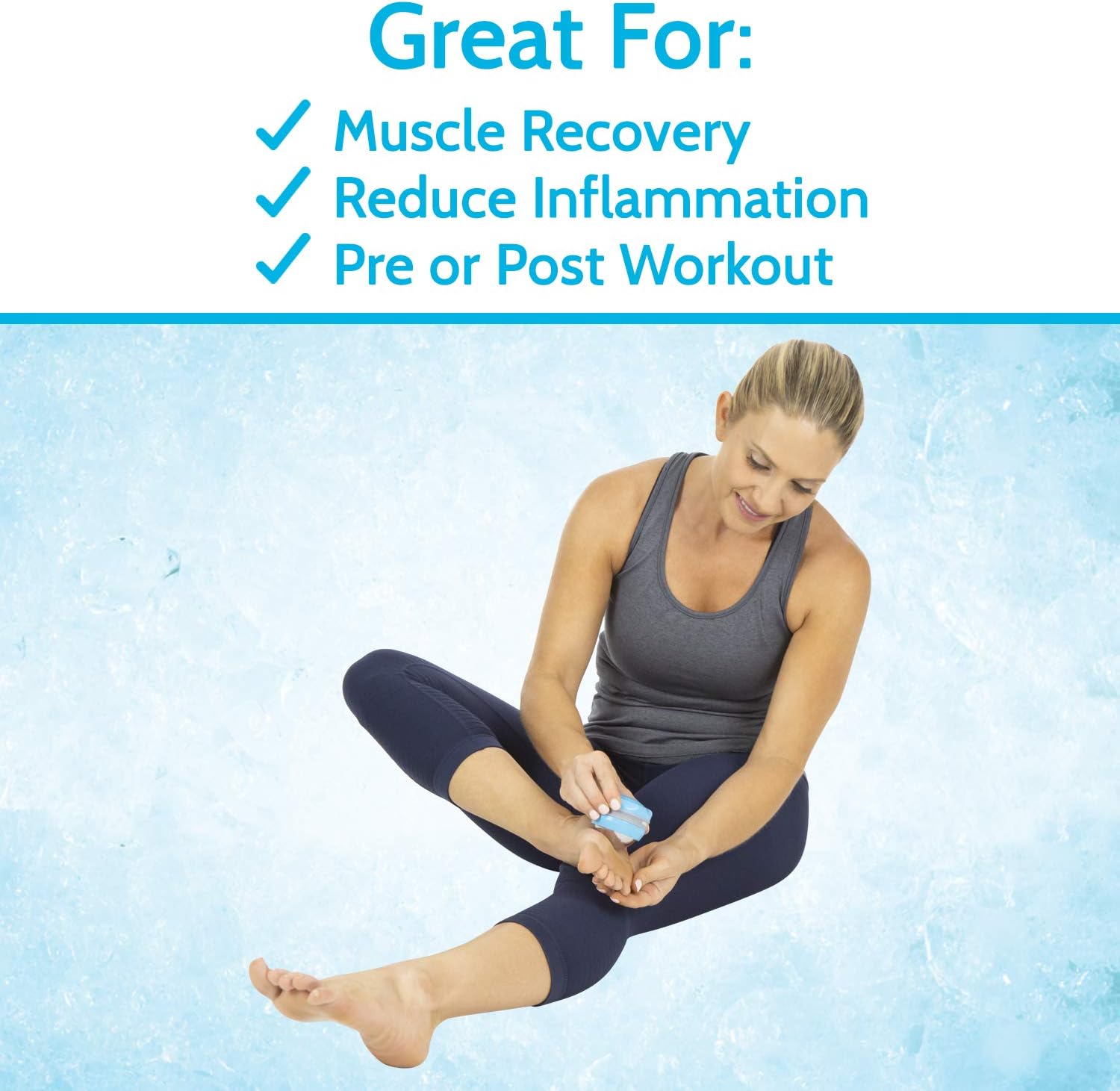 Arctic Flex Cold Massage Ball Roller (2-Pack) - Mini Cryo Massager Sphere for Back, Arm, Calf, Deep Tissue and Face - Manual Trigger Point Lacrosse Ball for Myofascial Release and Sore Muscle Relief: Health & Personal Care