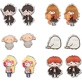 Harry Potter Chibi Character Fashion 6 Pack Costume Jewelry Stud Earrings Set