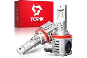 TOPIK H11/H9/H8 Light Bulbs, 20000LM 6000K White Halogen Replacement Low Beam Light Plug and Play, Pack of 2