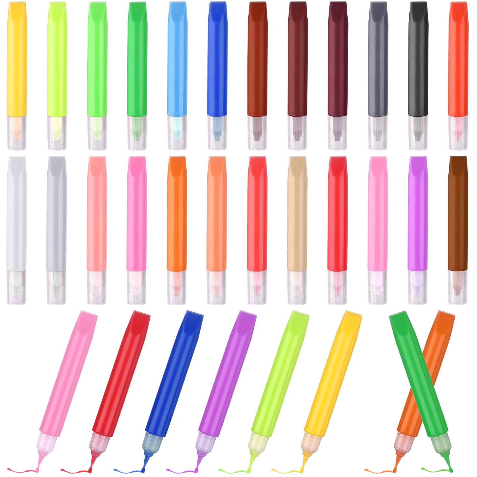 HAOWANWW 24Pcs Suncatcher Paint Pens 10mL Premium Extra Fine Point Acrylic Paint Marker Pens DIY Stained Glass Window Art Paint Pen Stained Glass Paint Suncatcher Paint