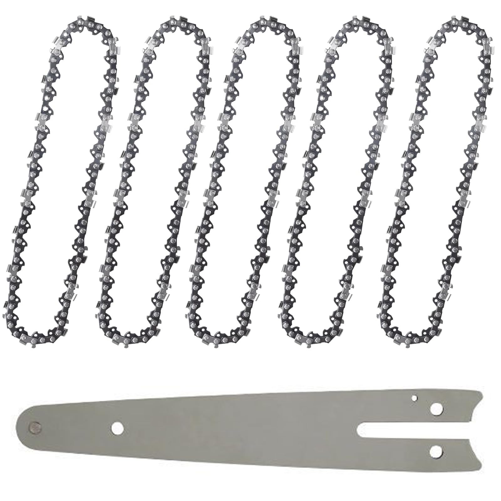 BRIOTA 6 Inch Mini Chainsaw Chain Replacement 5 Pack, 043" Gauge, 1/4" LP Pitch Chainsaw Blade with 37 Drive Links Compatible with All 6" Mini Chainsaws