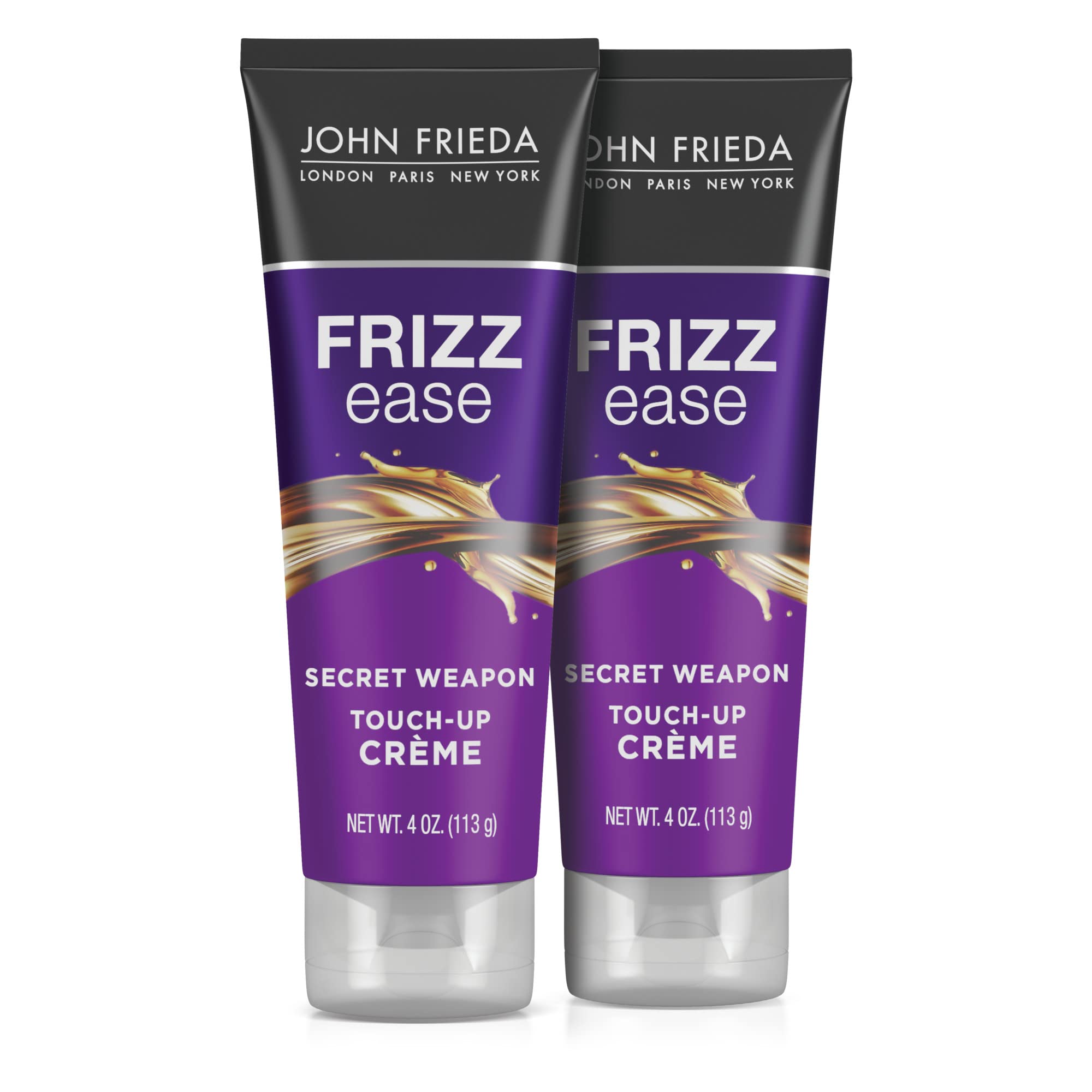 John Frieda Frizz Ease Secret Weapon Touch-Up Crème, Pack of 2, 4 Oz | Frizz-Free & Split Ends | Infused with Avocado Oil | Seals in Moisture | Smoothing Cream for Flyaways | Eliminates Flyaways