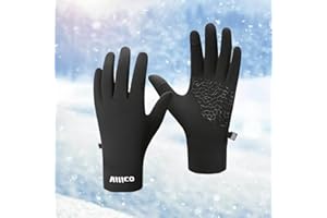 Touchscreen Running Gloves - Lightweight Thermal Anti-Slip Gloves with Portable Buckle for Outdoor Sports and Winter Activiti
