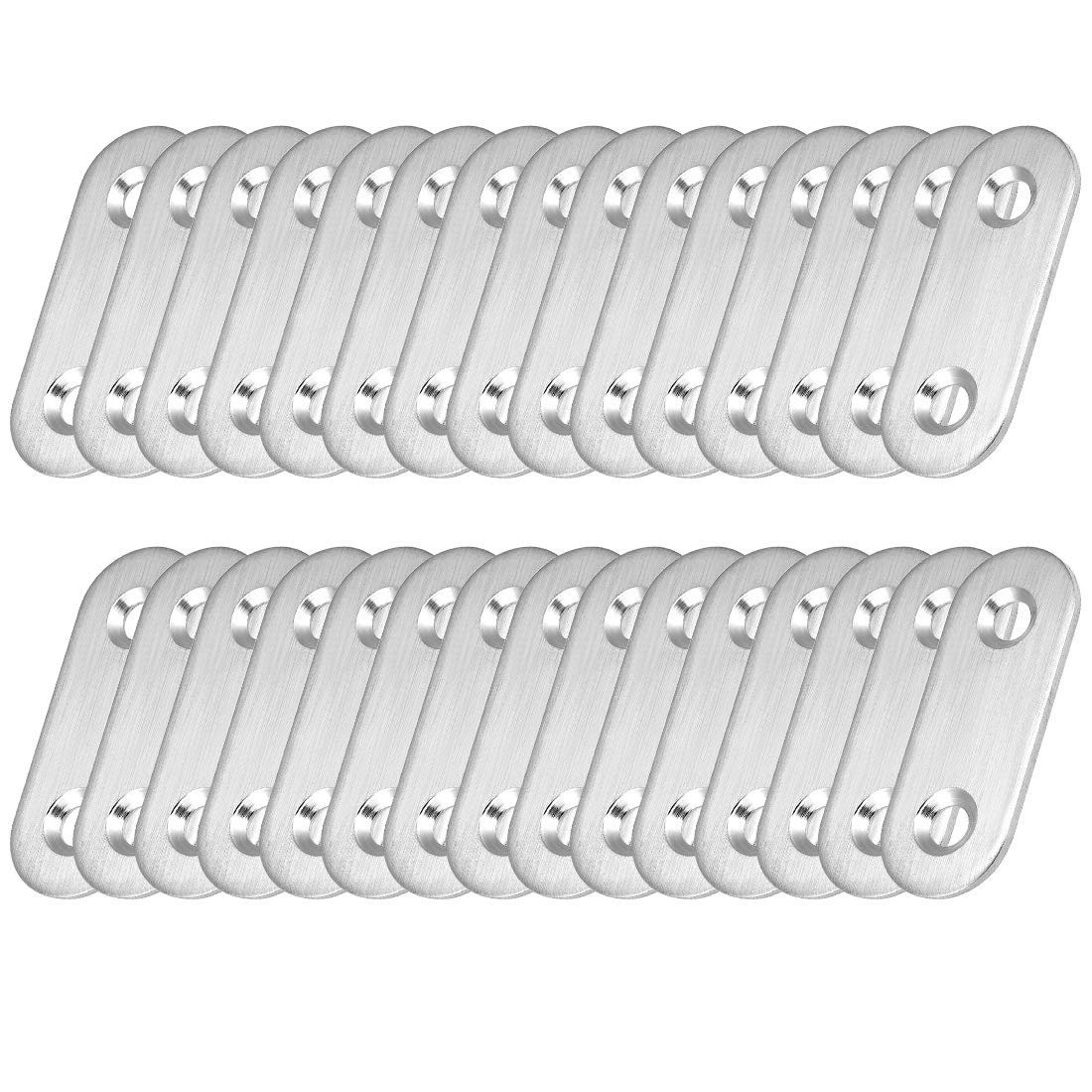 Sourcingmap Repair Plate, 40mm x 16mm, Flat Fixing Mending Bracket Connector with Screws, 30 Pcs