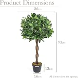 CHRISTOW Artificial Bay Tree In Pot 90cm 120cm Large Indoor Outdoor Topiary view 7