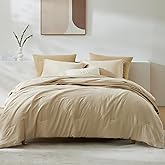 WRENSONGE Oversized Queen Comforter Set - 7 Pieces Beige Bed in a Bag Queen with Sheets, 2 Pillow Shams, and 2 Pillowcases- Warm Bedding Sets Queen for All Season