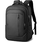 HEROIC KNIGHT 17-Inch Laptop Backpack for Men & Women, 25L Business Work Backpack with USB Charging Port, Water Resistant Computer Bag with Anti-Theft Pocket for Travel Office Daily– Black