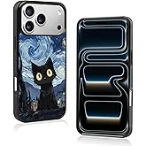 Onemiliayears Cute Starnight Cat Phone Case, Van Gogh Cute Cat Compatible with iPhone 17 Pro Max Case, Non-Slip Design for Teen Girls, Boys, Women and Men (17 PM)