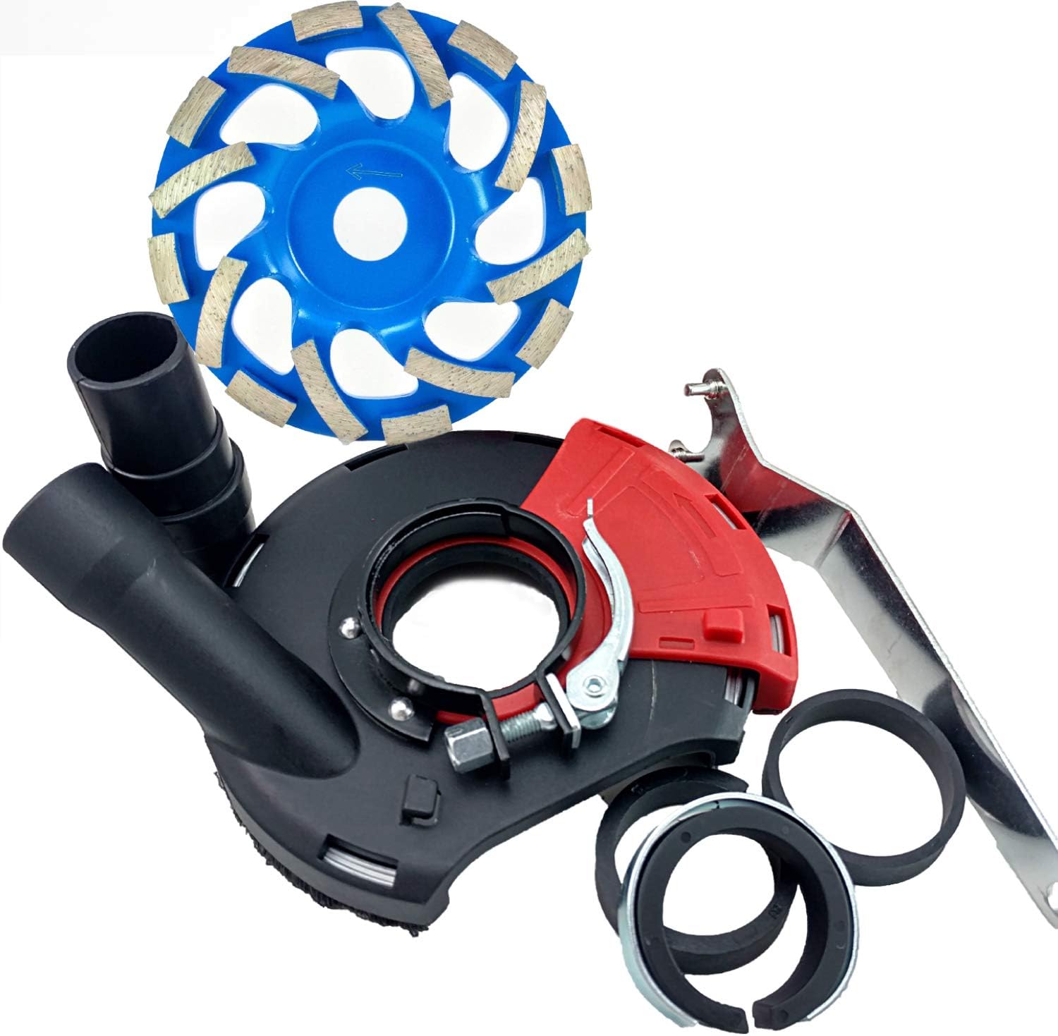 Extraction Hood For Angle Grinder + Premium Diamond Cup Wheel Diameter 125 mm