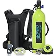 CHIKADIV Mini Scuba Tank 1.9L Lung Tank for Adult Portable Scuba Diving Tank Dive Portable Lungs Kit for Underwater Entertainment, Emergency Rescue