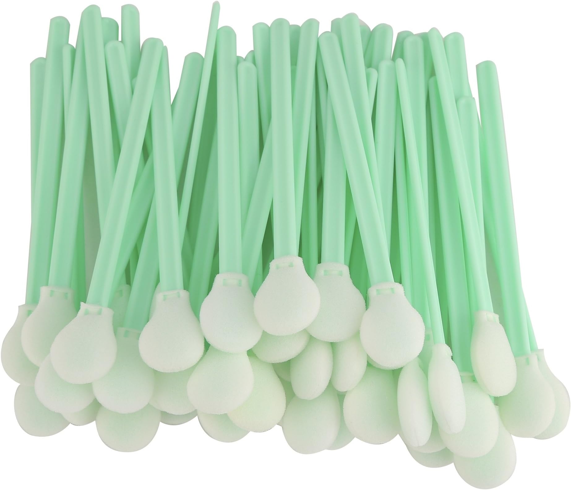 Zetek Round Head 5.18'' Long Handle of 50 pcs Foam Tip Cleaning Swabs Sponge Stick for Inkjet Printer, Printhead, Camera, Cleanroom, Optical Lens, Gun, Automotive Detailing, Optical Equipment