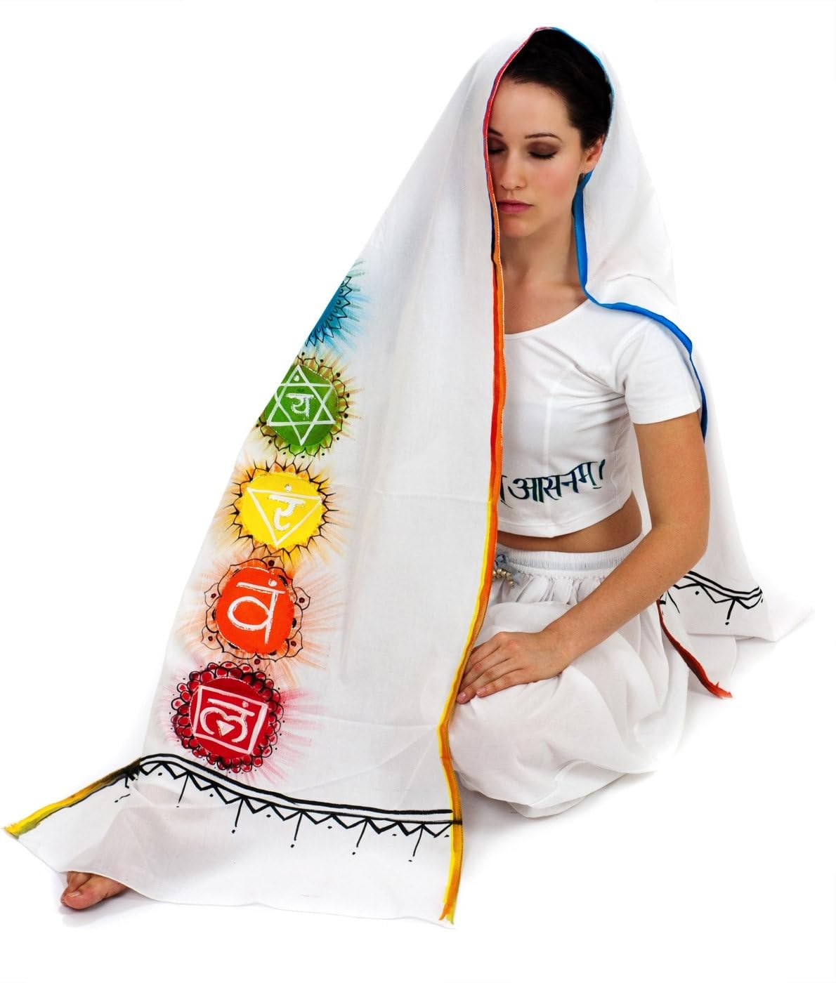 Meditation Wraps/shawls-hand painted - Chakra