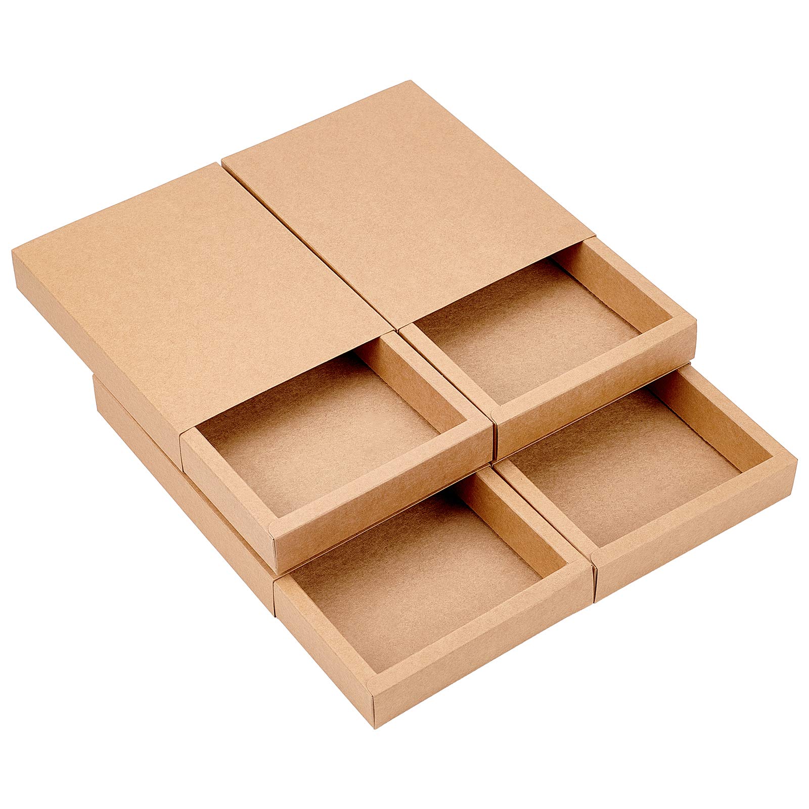 BENECREAT 10 Pack Kraft Paper Drawer Box 20x15x3cm Brown Soap Jewelry Candy Snacks Boxes Small Gift Boxes for Gift Wrapping, Birthday, Wedding, Party Favors
