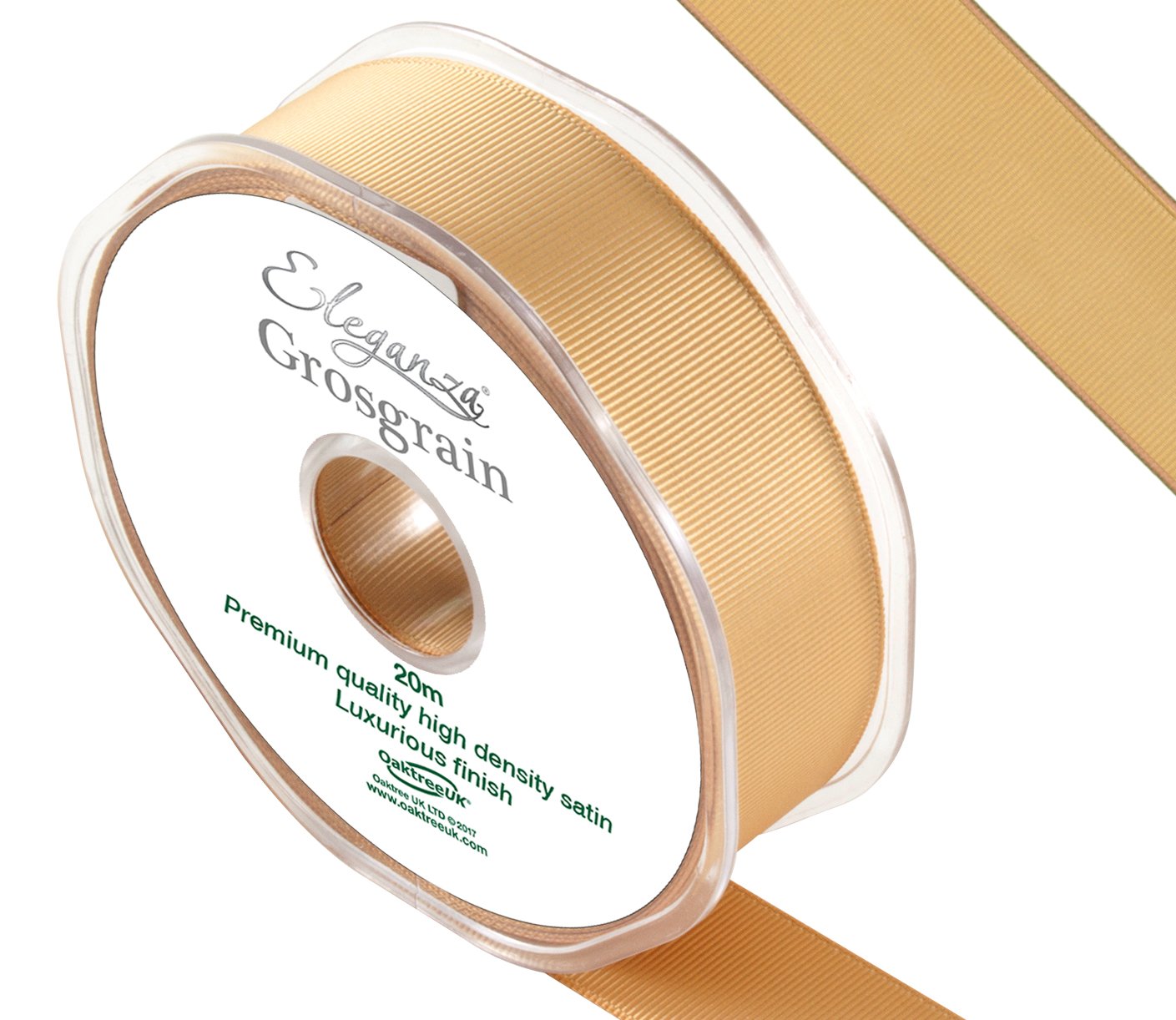 ELEGANZA Premium Quality Grosgrain Ribbon, Satin, Gold, 11 x 11 x 3 cm
