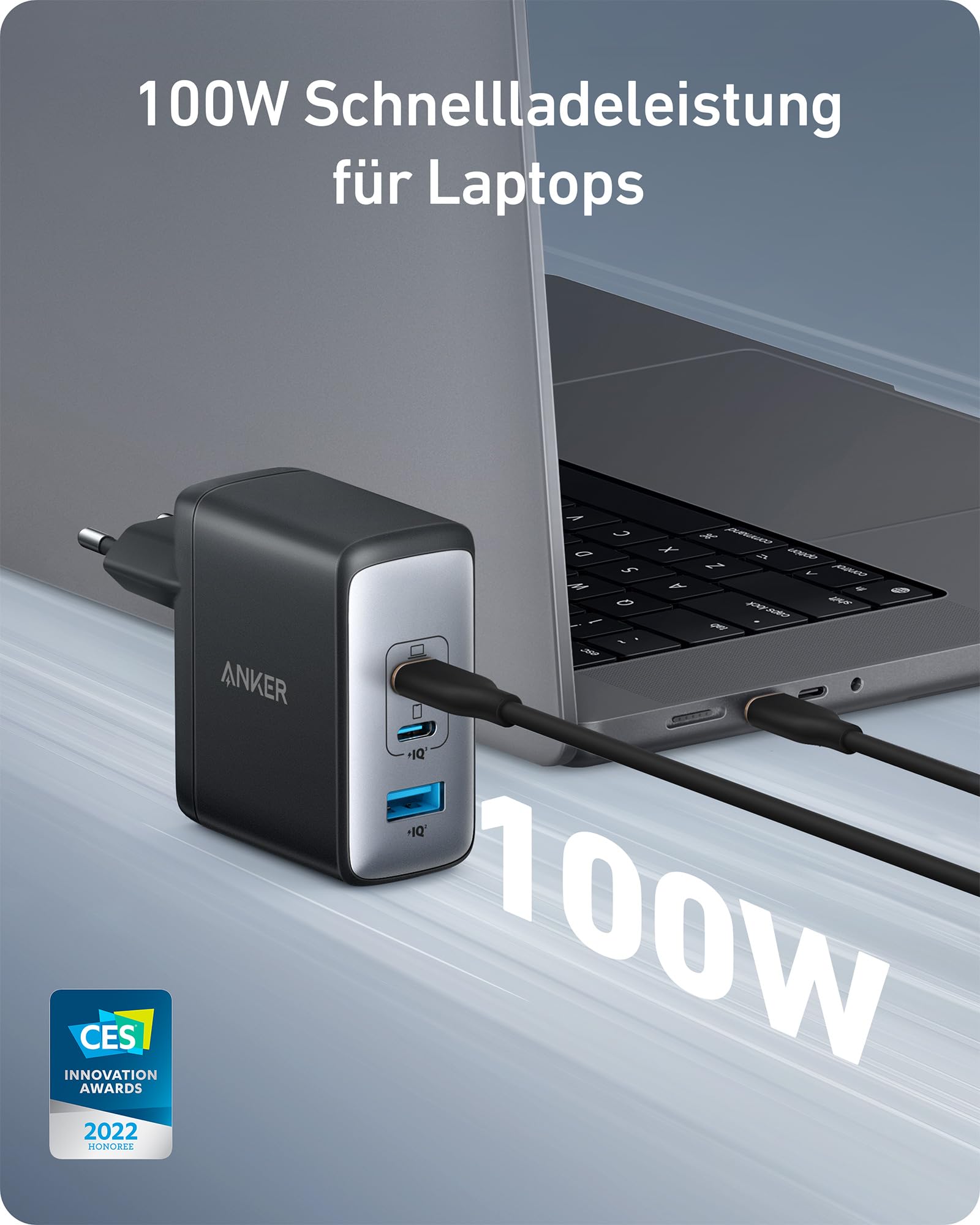 Anker 100W USB C Ladegerät, Anker 736 Charger (Nano II) Schnellladegerät, 3-Port USB C Netzteil für MacBook Pro/Air, Google Pixelbook, ThinkPad, Dell XPS, iPad Pro, Galaxy S26 Ultra, iPhone 17 Pro Max 2