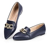 MUSSHOE Women's Loafers Comfortable Fashion Chain Flats Shoes for Women