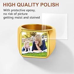 FindChic Customized Signet Photo Rings Square