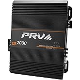 PRV Audio QS2000 1 Ohm 2000 Watt Amp Car Audio Amplifier Full Range HD Sound Monoblock 2K Car Amp with Built-in HPF and LPF Controls for PRO Audio Systems