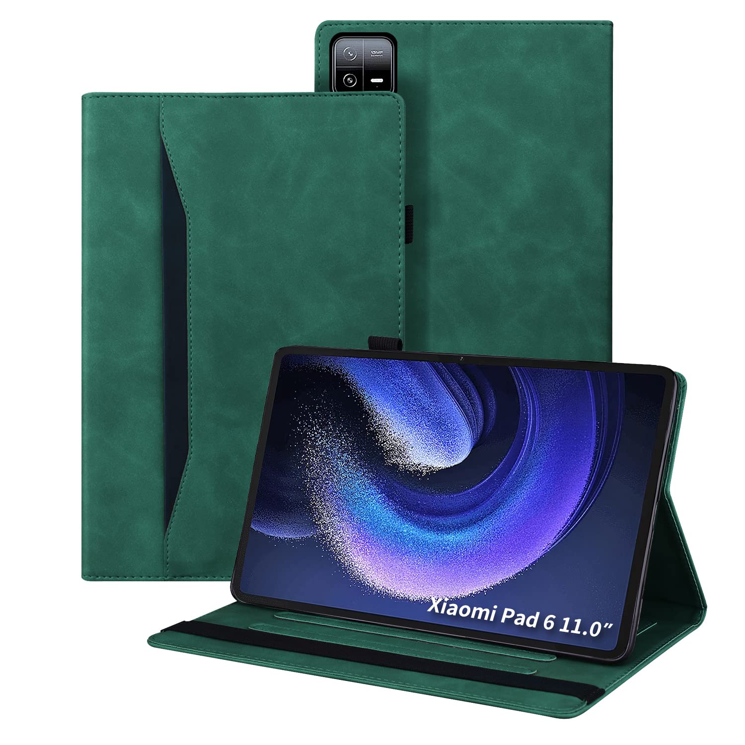 Auslbin Xiaomi Pad 6/Xiaomi Pad 6 Pro 11" Tablet Case, Classical PU Leather, Bussiness Case for Xiaomi Pad 6/Xiaomi Pad 6 Pro, Green
