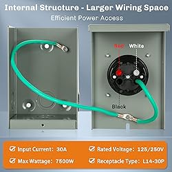 WELLUCK 30 Amp Generator Inlet Box - NEMA L14-30P
