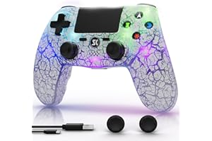 Controller for PS4, Wireless Controllers for PlayStation 4/Pro/Slim, Remote Control with Adjustable RGB Light/1000mAh Battery