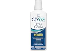 CloSYS Ultra Sensitive Mouthwash, Unflavored Alcohol Free, Dye Free, pH Balanced, Helps Soothe Entire Mouth – 32 Oz