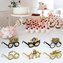 Turypaty 24Pcs 1975 50th Birthday Paper Glasses