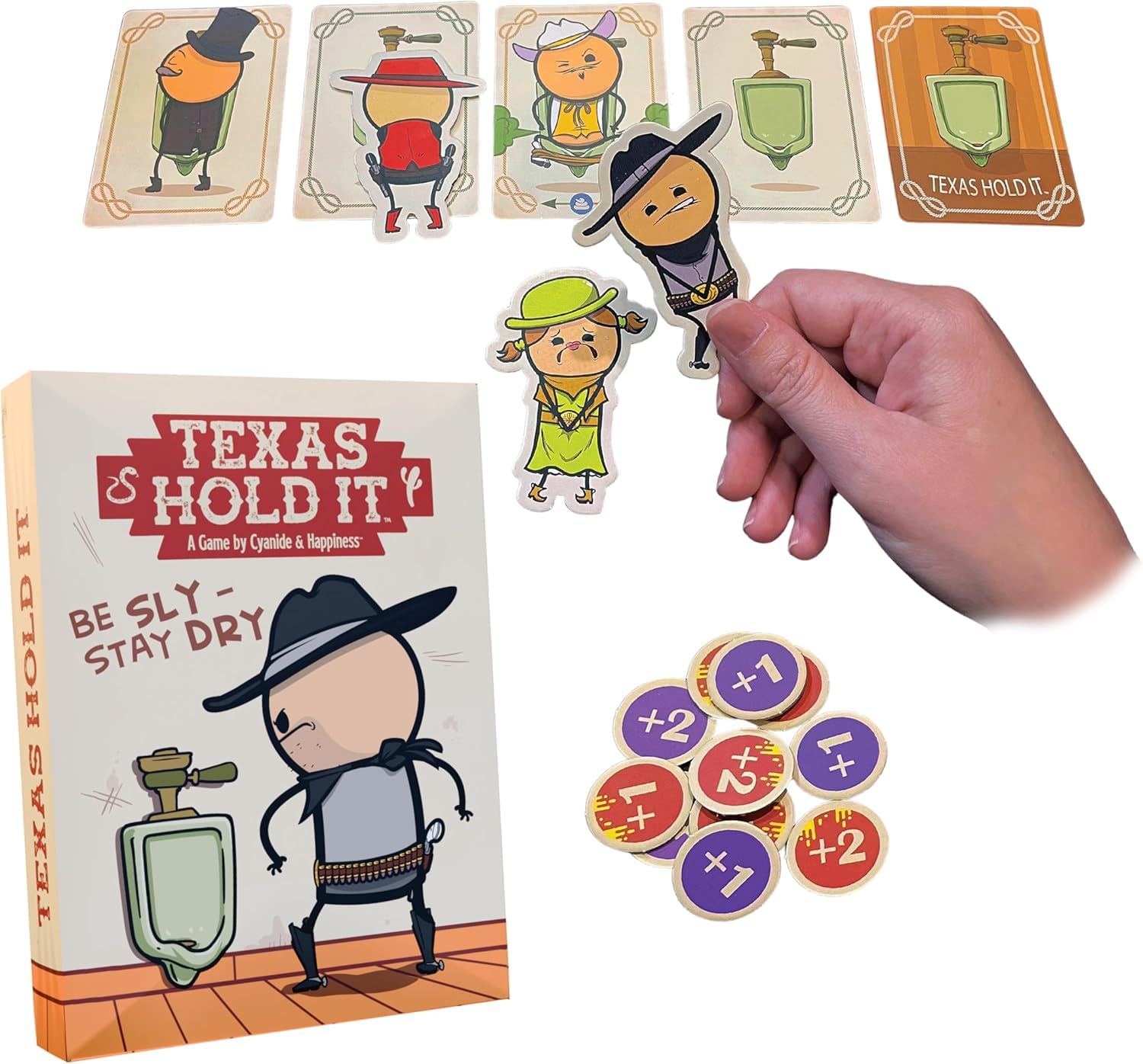Joking Hazard Texas Hold It Card Game - Wild West Bathroom Card Game by Cyanide & Happiness - Push Your Luck Party Game for 2-6 Players | Hilarious Fun for Game Night