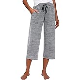 RESHE Women's Capri Yoga Pants Loose Soft Drawstring Workout Sweatpants Causal Lounge Pants with Pockets