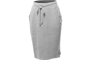 A2Y Women's Elastic Waist Self Tie Tulip Hem Side Pocket Skirt