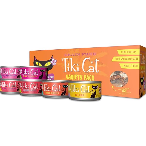 TIKI CAT GRILL WET CAT FOOD, VARIETY PACK, 2.8 OZ. CANS (12 COUNT)