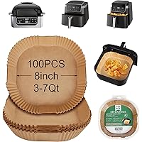 100 Pcs Non-Stick Disposable Parchment Paper Pads Air Fryer Liners Compatible with Ninja AG301 Indoor Grill Air Fryer