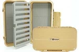 Kingfisher Fly Fishing Waterproof Dry Fly Box with Leaf