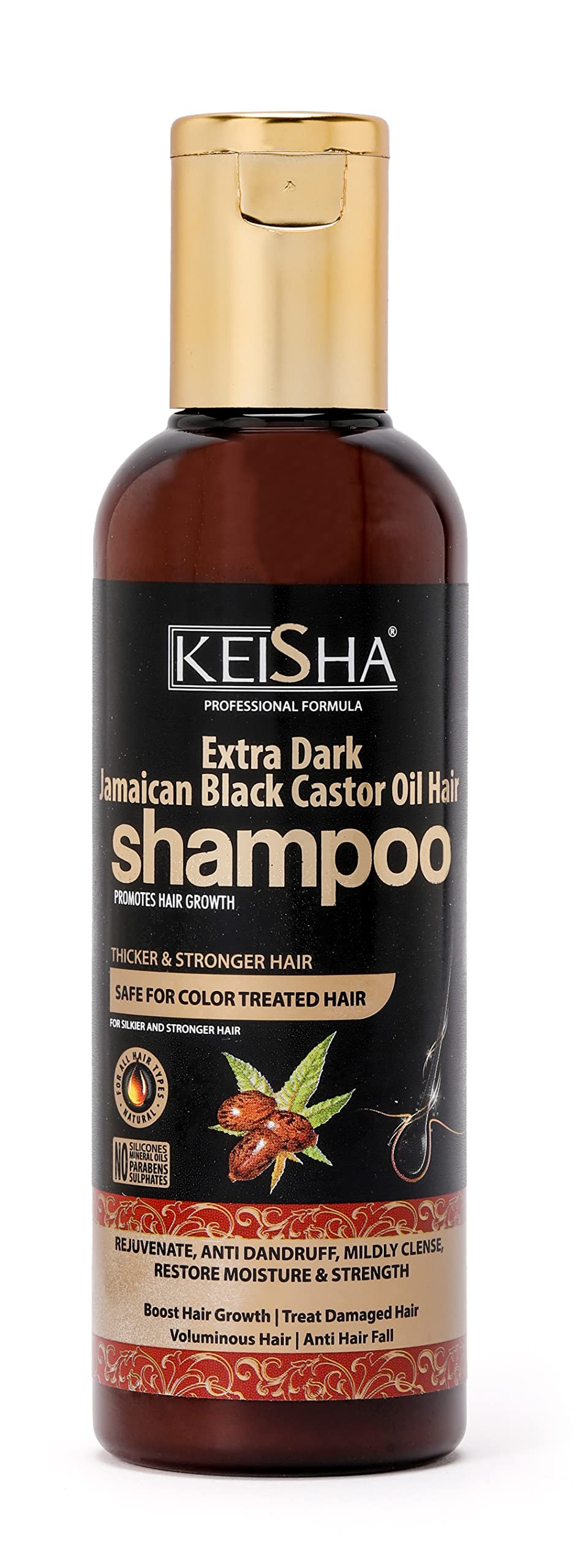 Keisha Extra Dark Jamaican Black Castor Oil Hair Shampoo 200ml Sulphate Free promotes hair growth