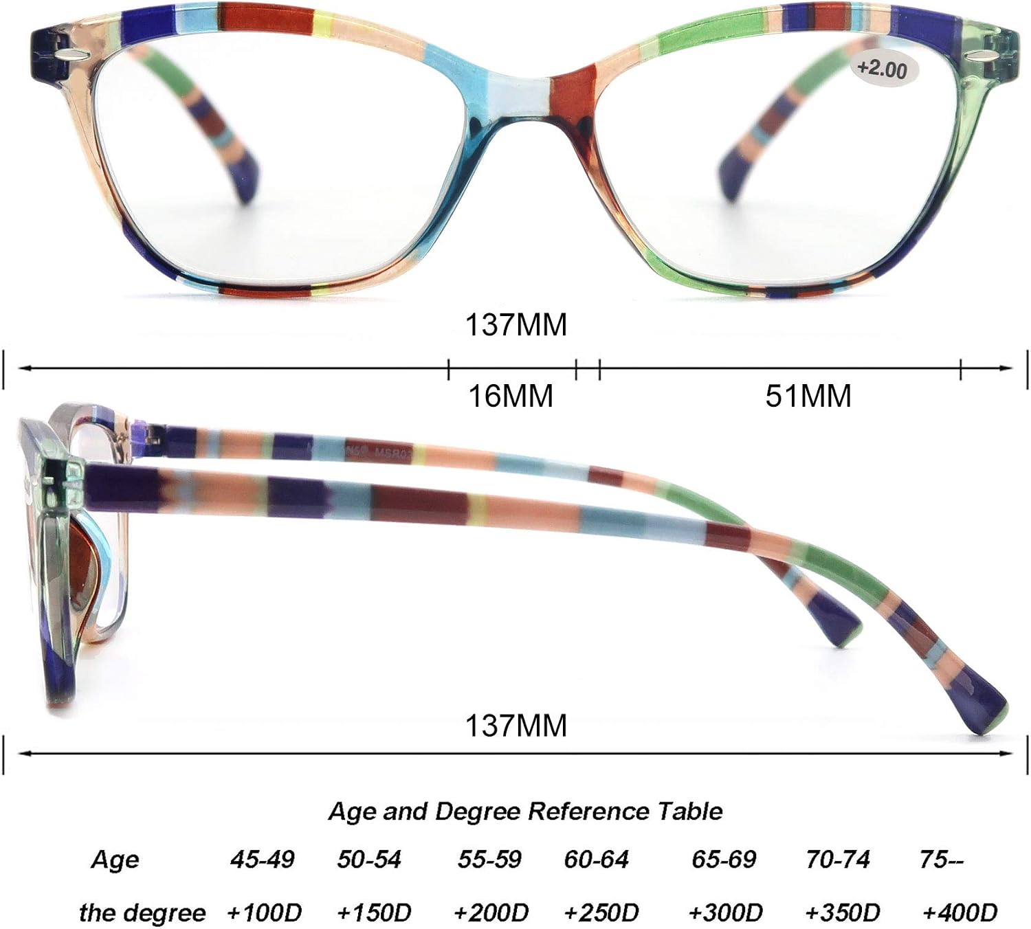 MODFANS Reading Glasses Women 5 Pack Fashion Ladies Readers 2.75 for Reading Comfort Spring Hinge Lightweight Cat-eye Frame Stylish Look,Come with Pouch - Image 4